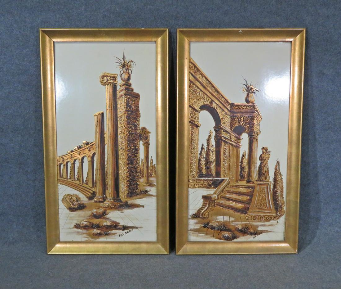 PAIR REX ROSSI CLASSICAL STYLE  PLAQUES/PANELS (1 of 14)