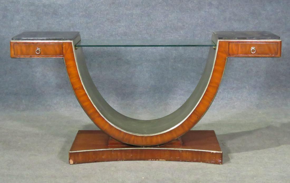 DECO STYLE GLASS TOP CONSOLE (1 of 13)