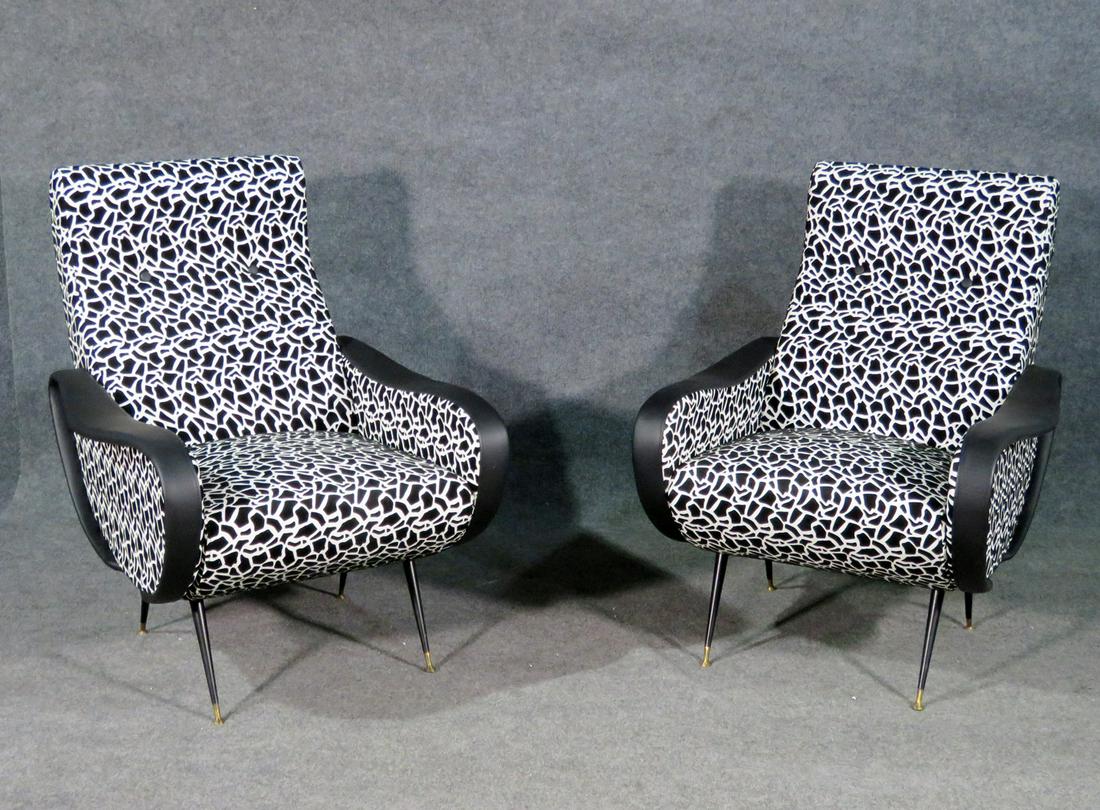 PAIR ZANUSO STYLE CHAIRS (1 of 4)