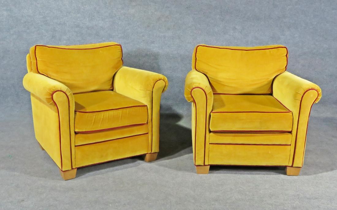 PAIR MOHAIR DECO STYLE CLUB CHAIRS (1 of 9)