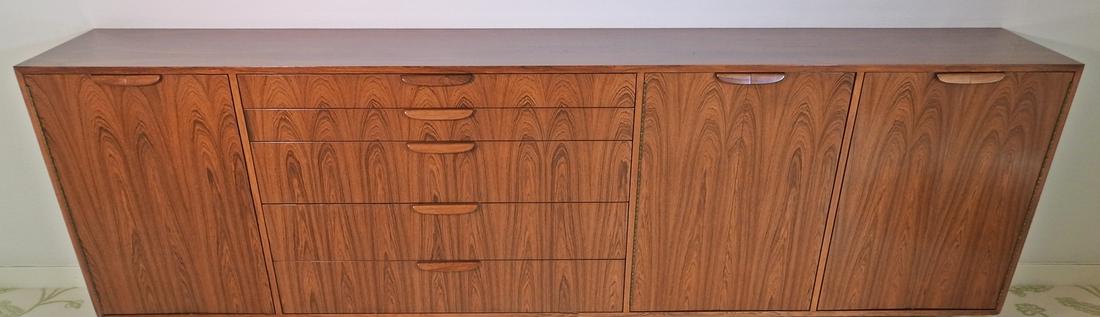 HARVEY PROBBER CUSTOM ROSEWOOD CREDENZA W BRASS FEET (1 of 9)
