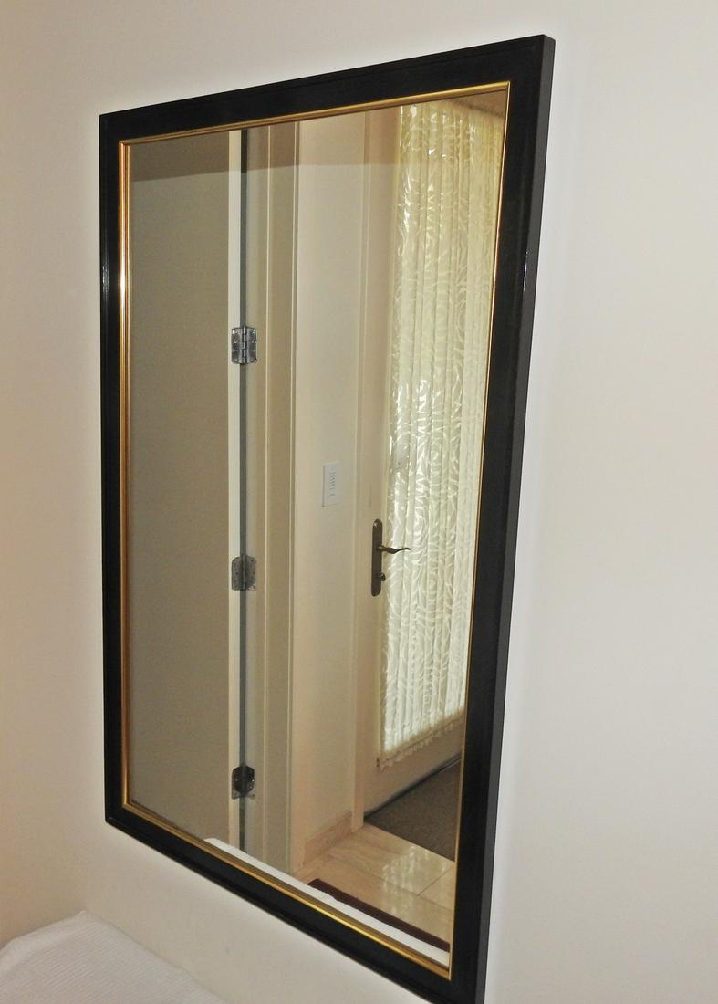 PROBBER MAHOGANY & BRASS MIRROR (1 of 3)