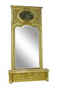 19TH C PALATIAL GILT TRUMEAU MIRROR & BASE