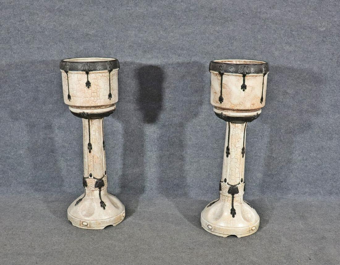 PAIR POTTERY JARDINIERES (1 of 15)