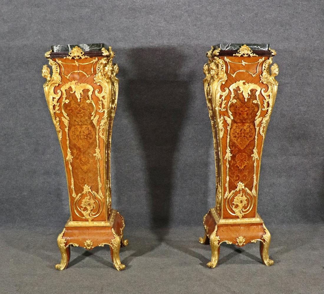 PAIR MARBLE TOP FIGURAL PEDESTALS (1 of 9)