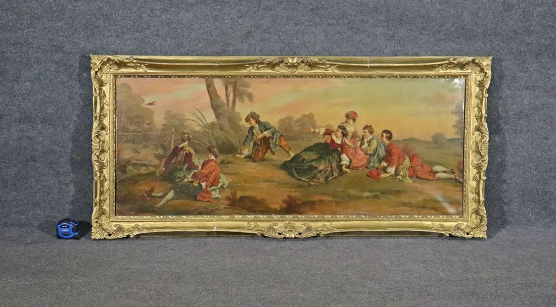 19TH C PAINTING "BIRD TRAPPING" (1 of 11)