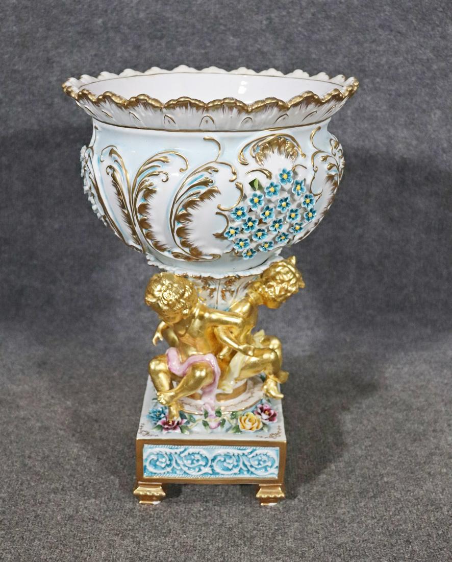 CAPODIMONTE FIGURAL PORCELAIN PLANTER (1 of 8)