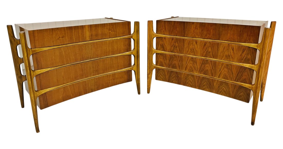 PAIR WILLIAM HINN SCANDINAVIAN SCULPTURAL BACHELOR CHESTS (1 of 9)
