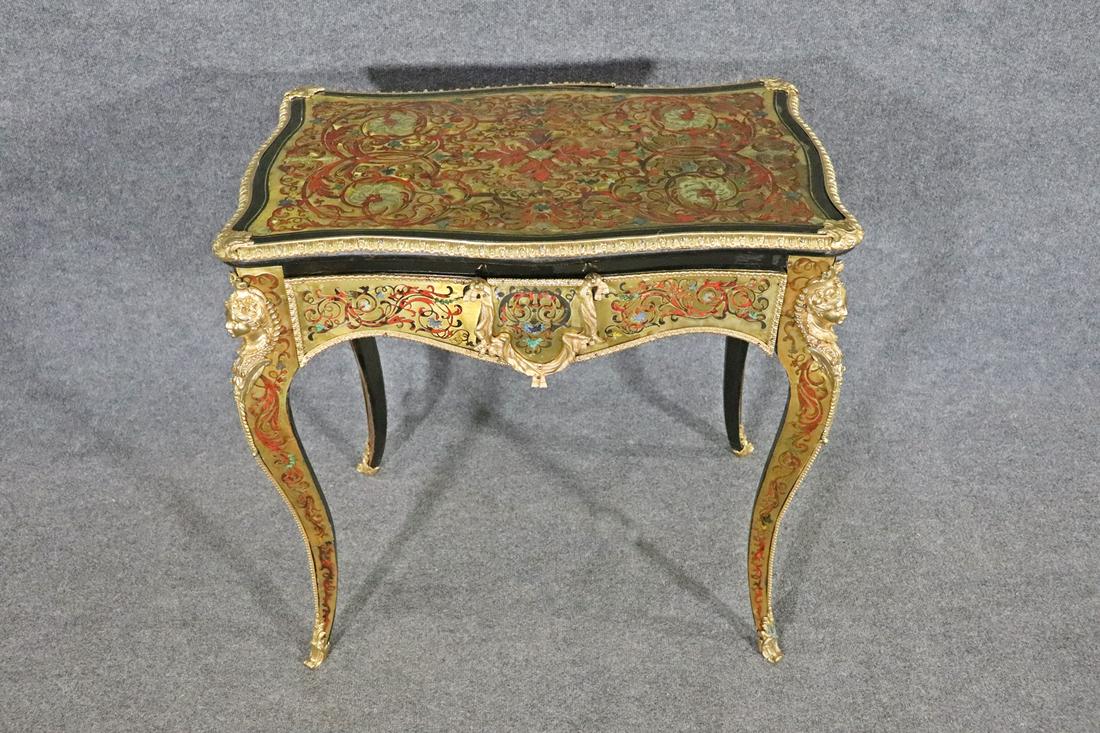 ANTIQUE BOULLE EBONIZED DESK (1 of 11)