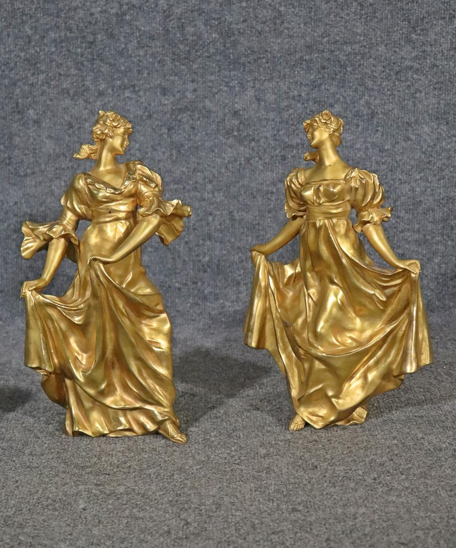 SIGNED E.V. COMPANION PR BRONZE SCULPTURES OF WOMEN (1 of 7)