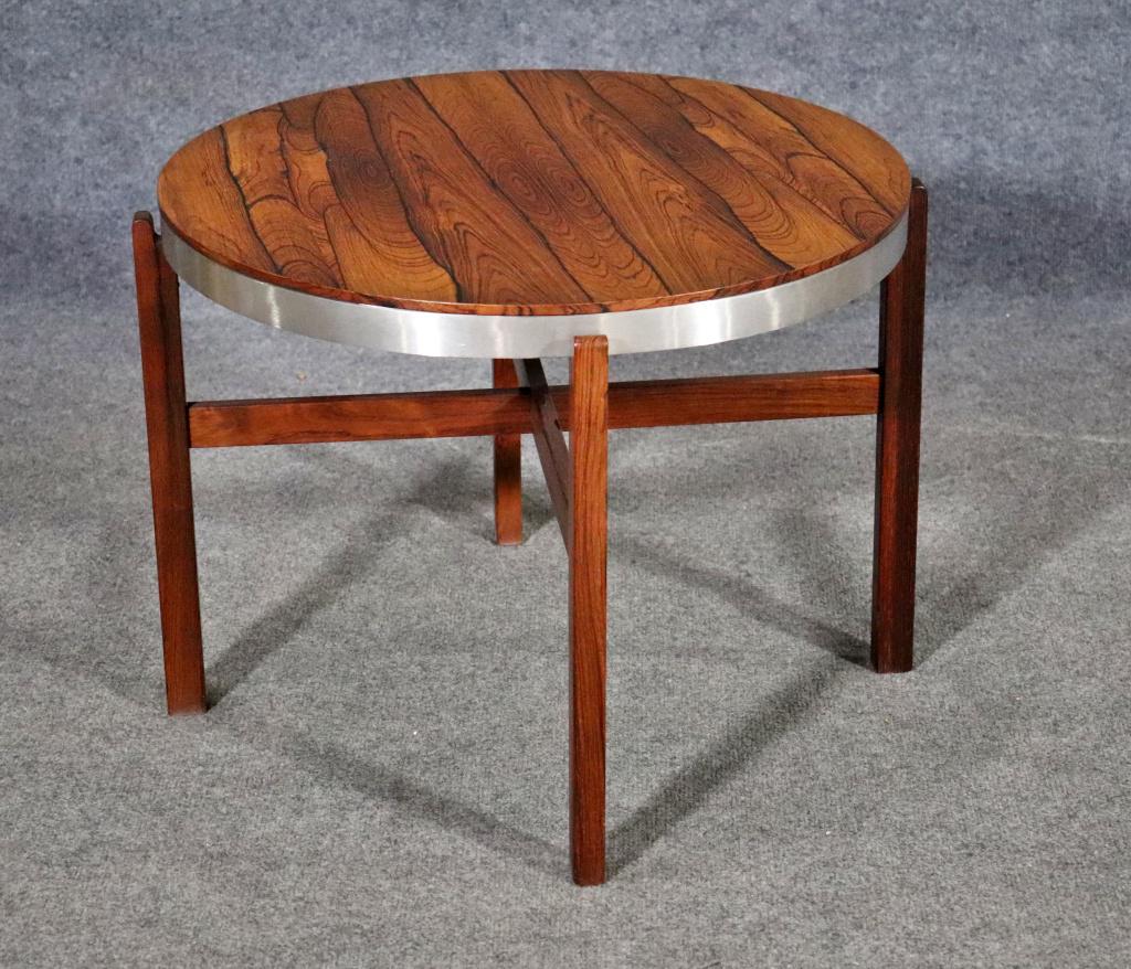 MCM ROSEWOOD & ALUMINUM CENTER TABLE ATTR PROBBER (1 of 6)