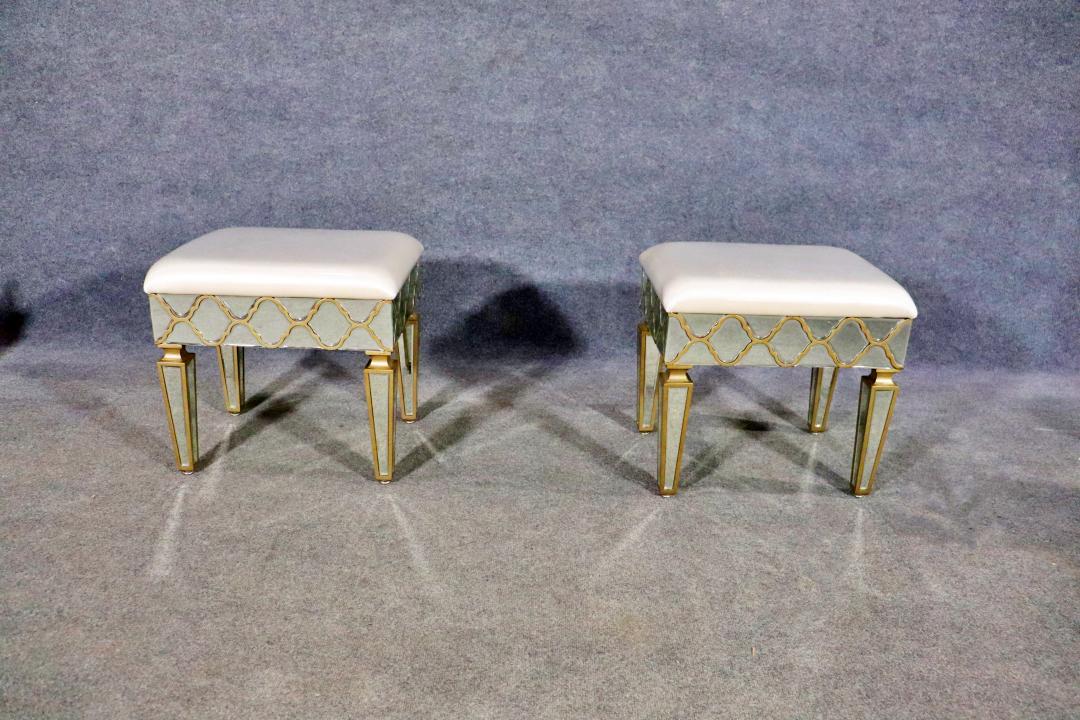 PAIR HOLLYWOOD REGENCY STYLE BENCHES (1 of 8)