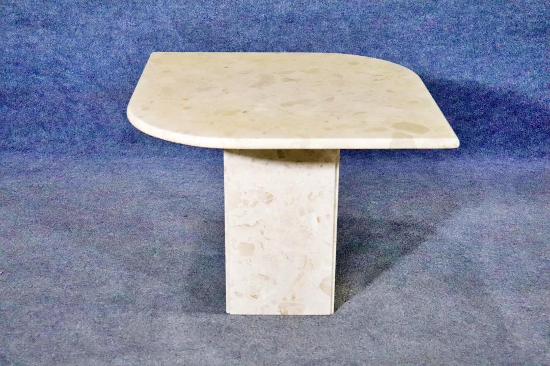 ITALIAN DESIGN TRAVERTINE END TABLE (1 of 8)