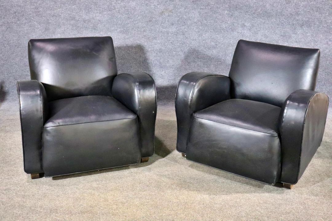 PAIR ART DECO STYLE CLUB CHAIRS (1 of 8)