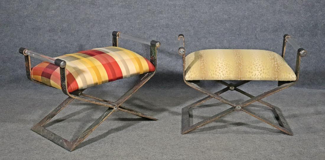 COMPANION PAIR PAUL EVANS STYLE X BENCHES (1 of 10)