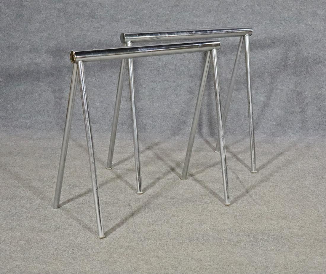 PAIR OF CHROME SAWHORSES (1 of 7)