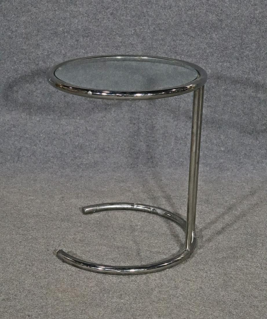 MID CENTURY MODERN CHROME & GLASS END TABLE (1 of 7)