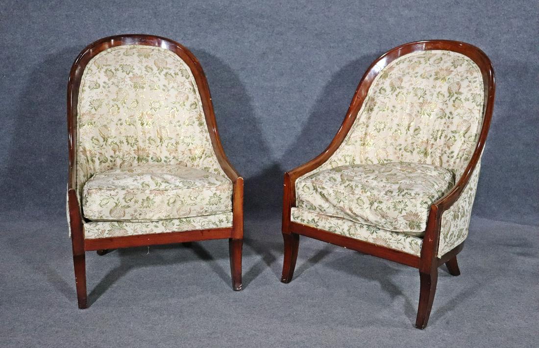 PAIR REGENCY  STYLE TUB CHAIRS (1 of 9)