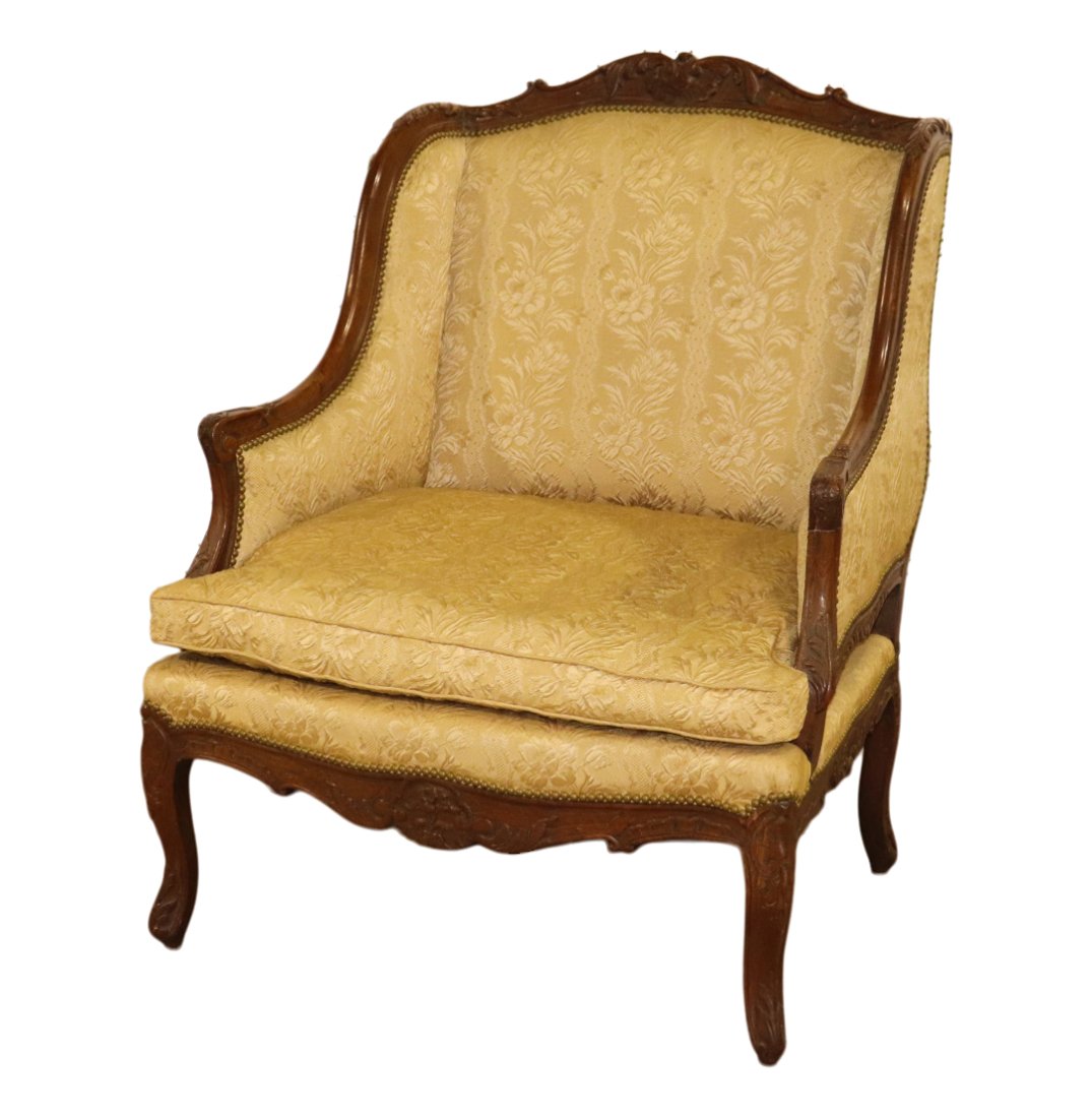 FRENCH OVERSIZED FIRESIDE CHAIR (1 of 9)