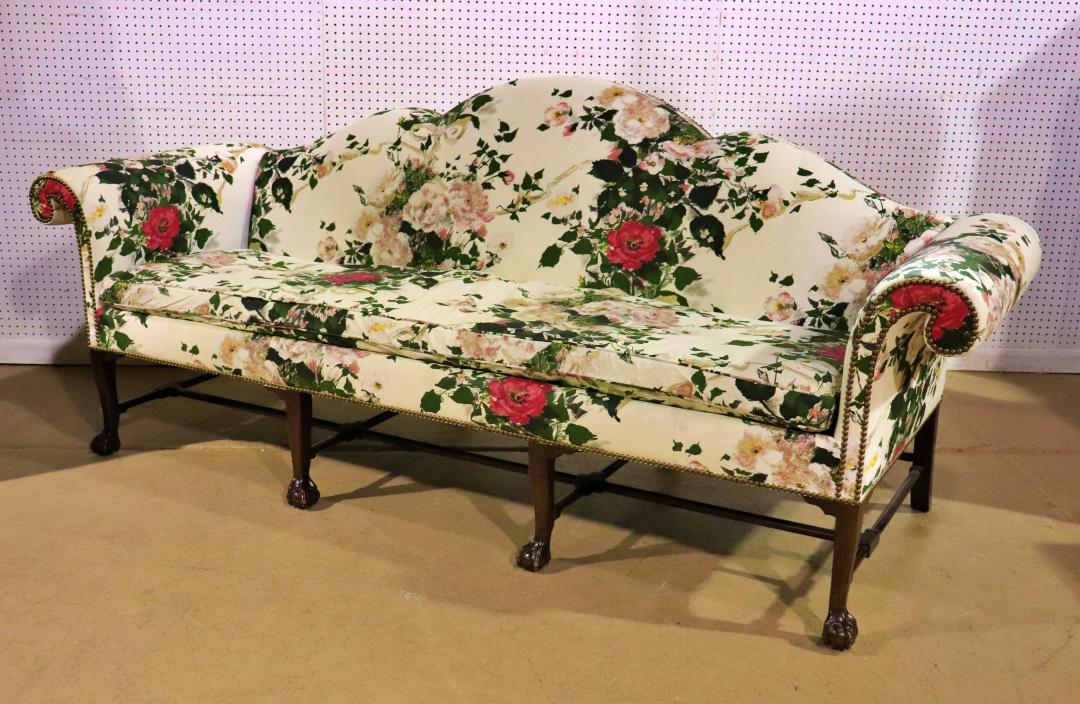 C.W BY KINDEL CLAW FOOT CAMELBACK SOFA (1 of 12)