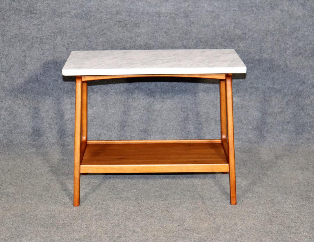 MCM MARBLE TOP MAGAZINE TABLE (1 of 7)