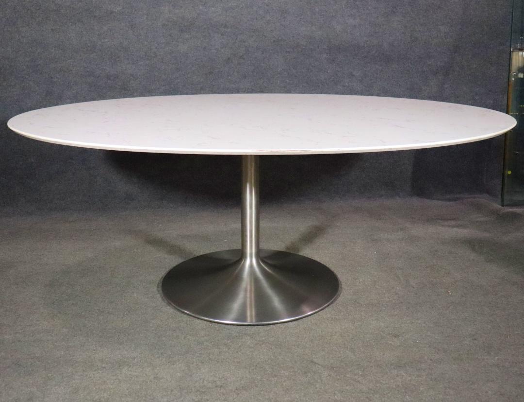 SAARINEN TULIP STYLE MARBLE TOP DINING TABLE (1 of 8)