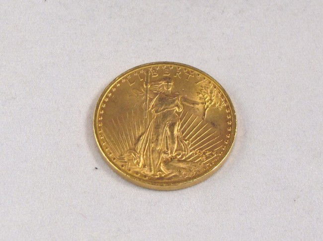 1923 DOUBLE EAGLE $20 GOLD COIN: Very good condition.