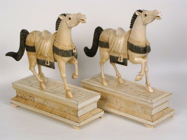 Pr. CHINESE IVORY HORSES