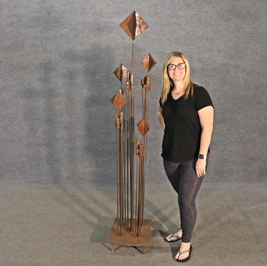 MID CENTURY MODERN ABSTRACT METAL SCULPTURE (1 of 10)