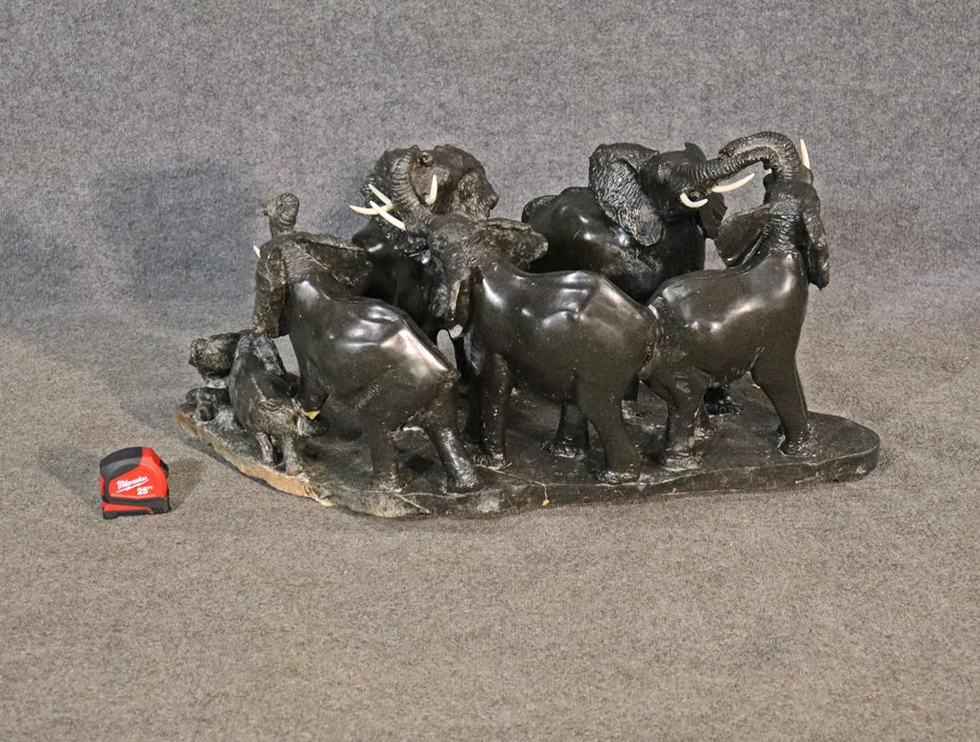 SIGNED BRONZE ELEPHANT SCULPTURE (1 of 15)