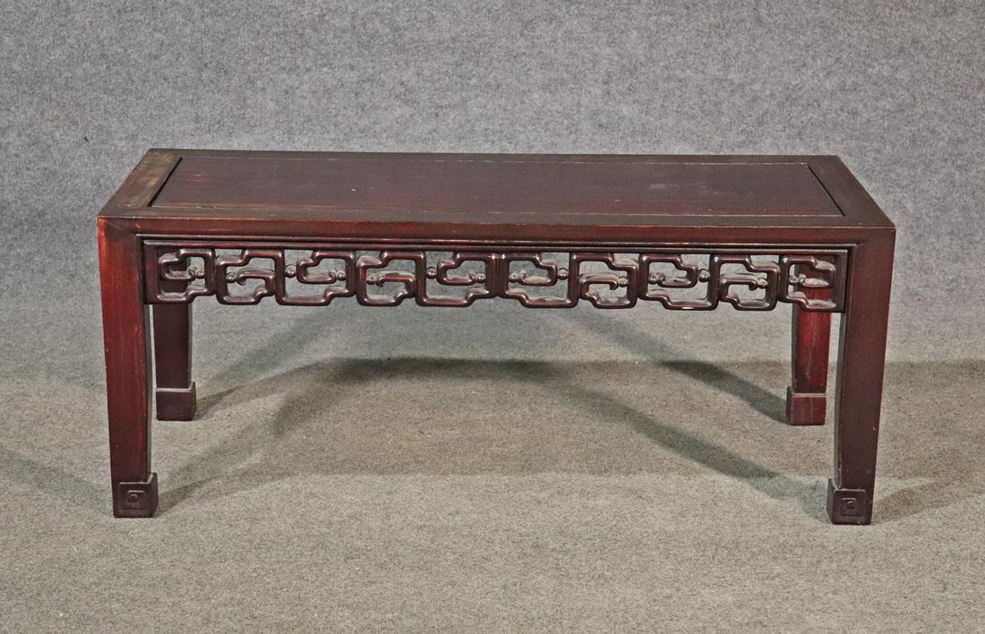 CARVED WOOD ASIAN COFFEE TABLE (1 of 6)