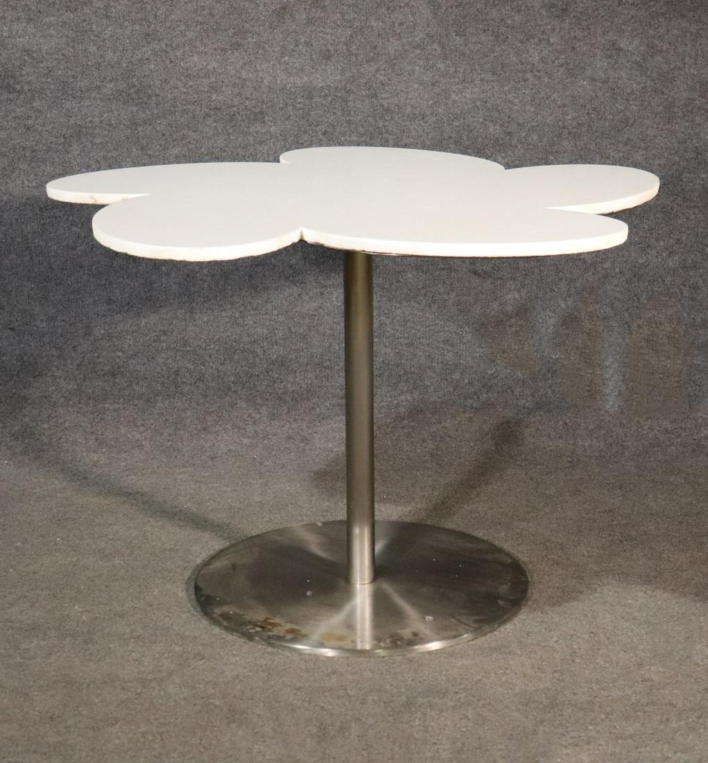 MID CENTURY MODERN SCALLOP MARBLE TOP TABLE (1 of 10)
