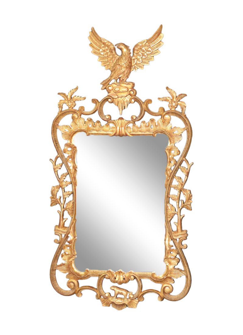 ANTIQUE FRENCH GILT CARVED MIRROR (1 of 10)