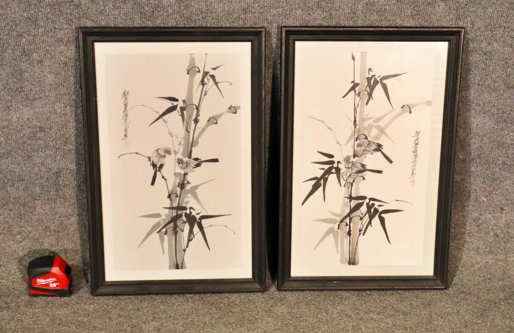 COMPANION PAIR ASIAN PAINTINGS (1 of 9)