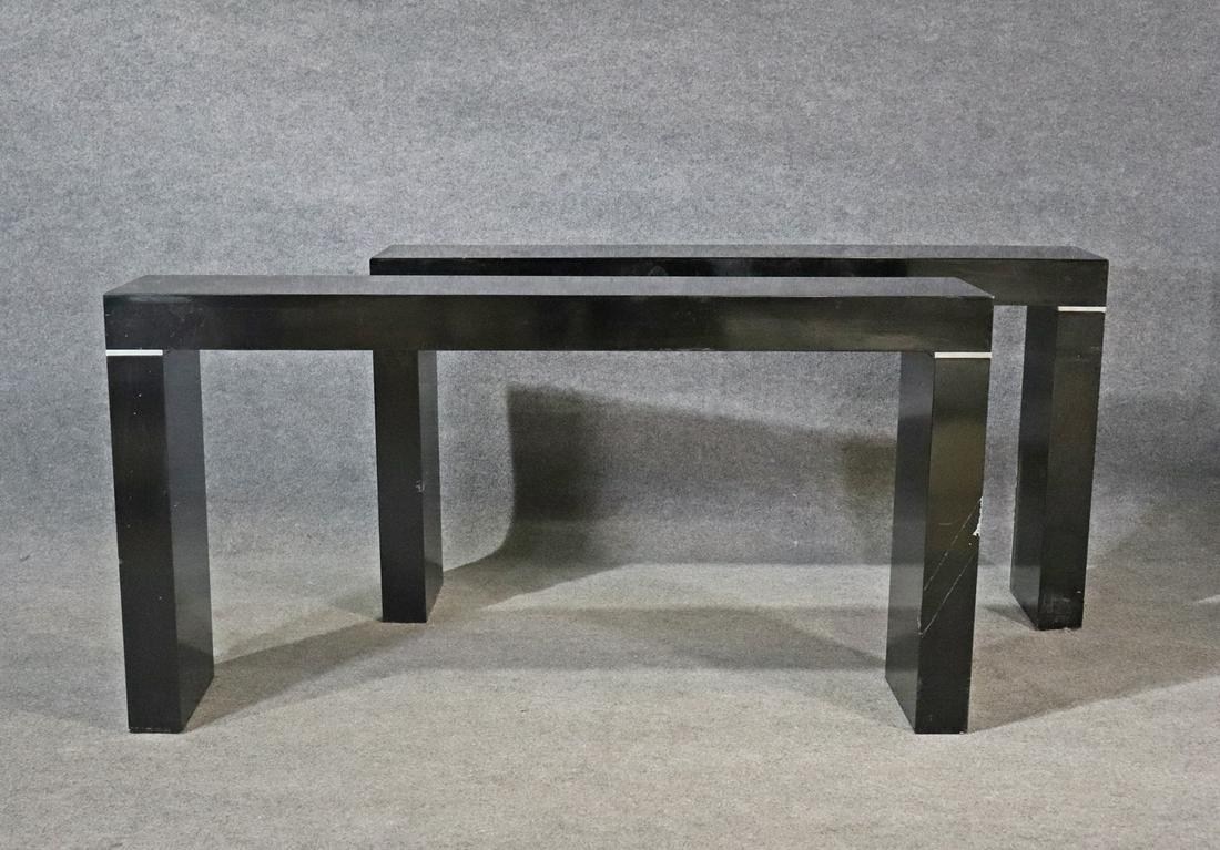 PAIR VAUGHAN BENZ EBONIZED CONSOLES (1 of 9)