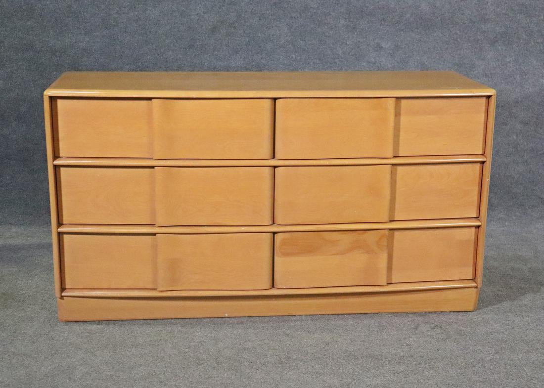 HEYWOOD WAKEFIELD 6 DRAWER DRESSER: Maple. 6 drawers. 30 1/2" h x 55 1/4" w x 19 1/4" d.