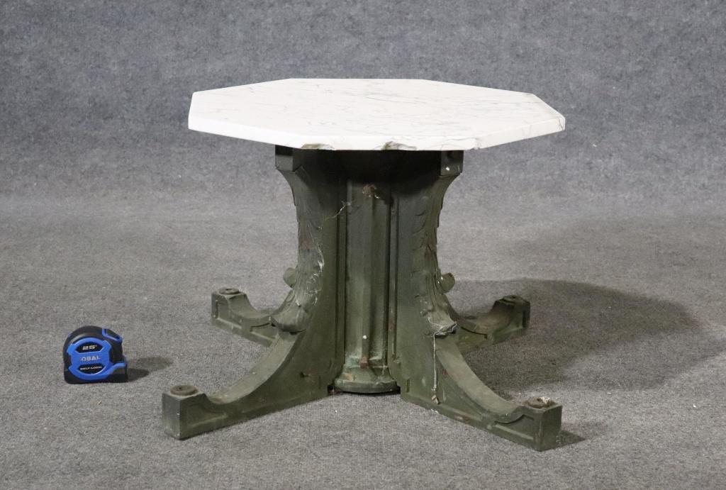 MARBLE TOP & BRONZE SIDE TABLE (1 of 8)