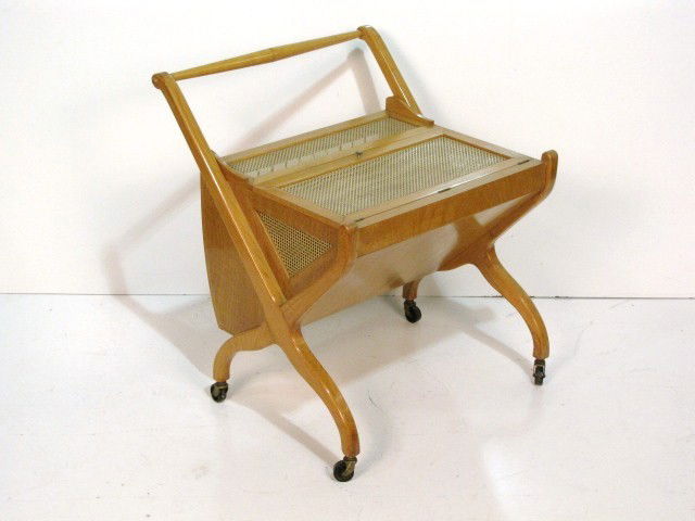 ITALIAN MODERN CELLARETTE CART: Very good condition. 27 1/4"h. x 24 1/4"w. x 18 1/4"d.