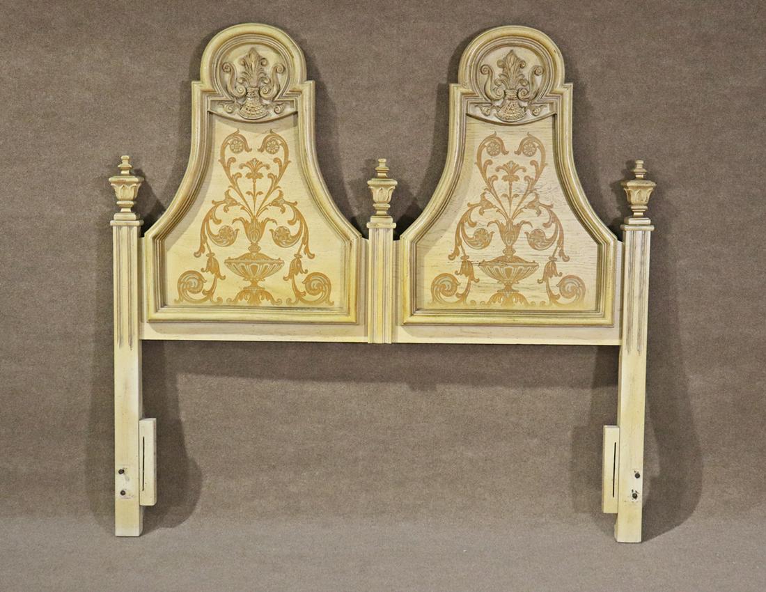 DOROTHY DRAPER VENETIAN STYLE HEADBOARD: Composition. 59" h x 62" w x 4 1/2" d.