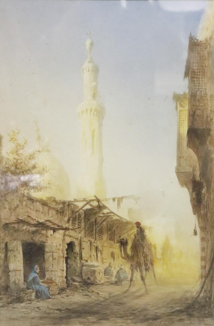 ORIENTALIST SCENE STREET & MOSQUE WITH CAMEL RIDER BY HENRY STANIER (1 of 7)