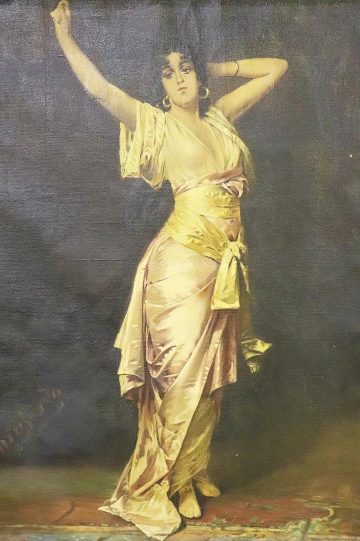 LATE 19TH C OIL PAINTING OF ORIENTALIST DANCER (1 of 7)