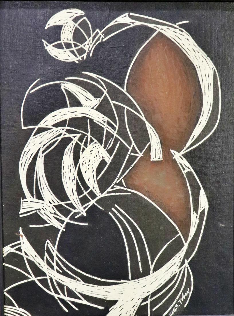 ALTON S. TOBEY "CELLIST": Sold from the Living Estate of Carmelo and Jole Leggio. Well know antique dealers for the last 50 years. On board. Signed lower right and in verso. Picture measures 15 3/4" h x 12" w. Framed measures