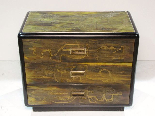 BERNHARD ROHNE for MASTERCRAFT CHEST of DRAWERS: Some minor restoration to top. Very good condition. 26 1/2"h. x 32"w. x 18"d.
