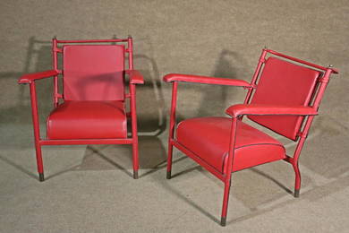 PAIR JACQUES ADNET LOUNGE CHAIRS