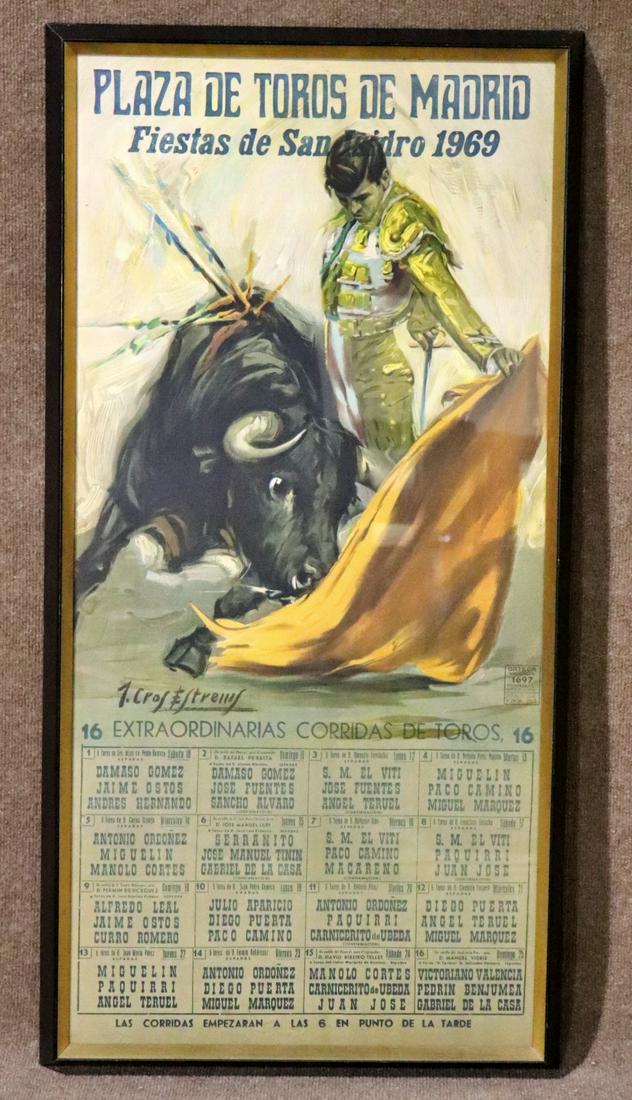 ORIGINAL BULL FIGHTING POSTER FROM PLAZA DE TOROS DE MADRID FIESTAS DE SAN ISIDRO (1 of 7)