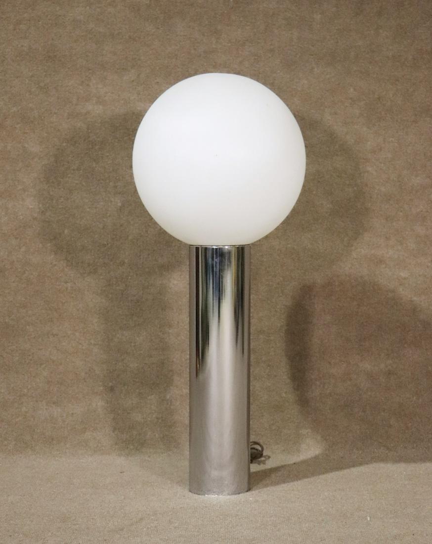 MCM HEAVILY CHROMED CYLINDER TABLE LAMP (1 of 6)