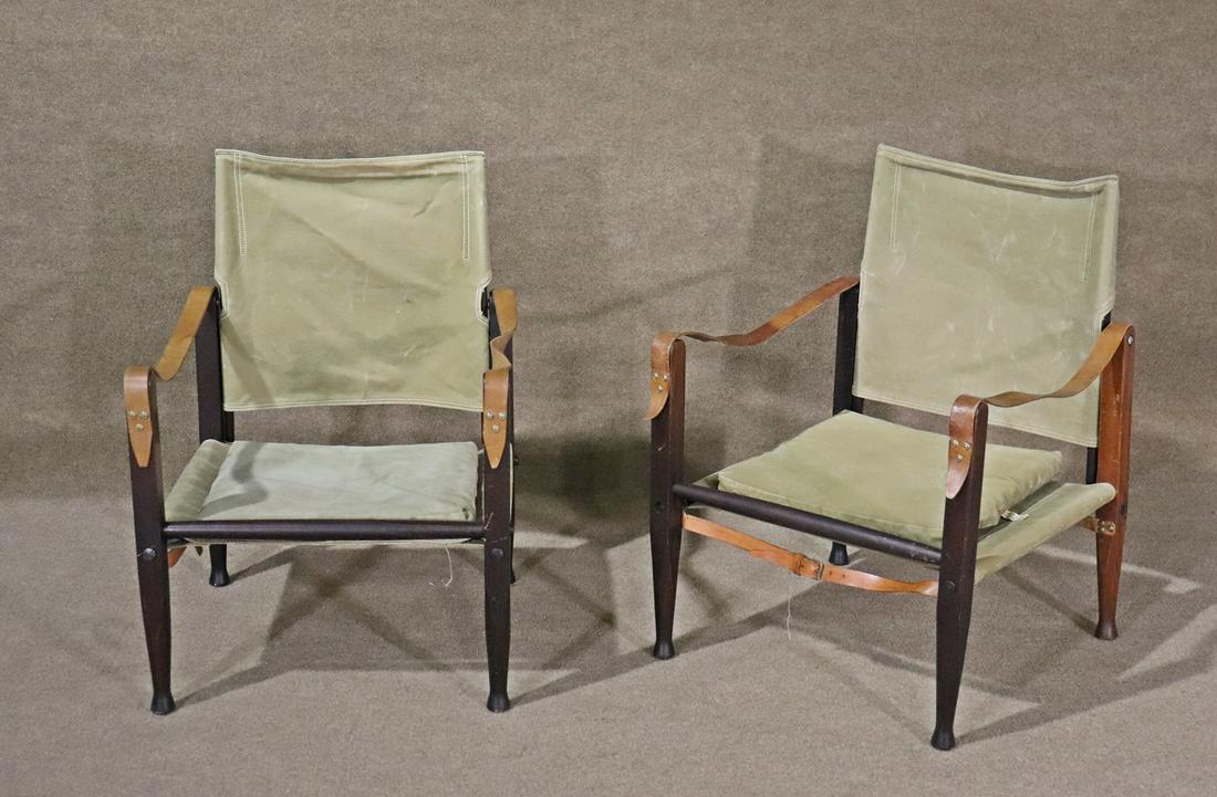 PAIR DANISH SAFARI STYLE CHAIRS (1 of 13)