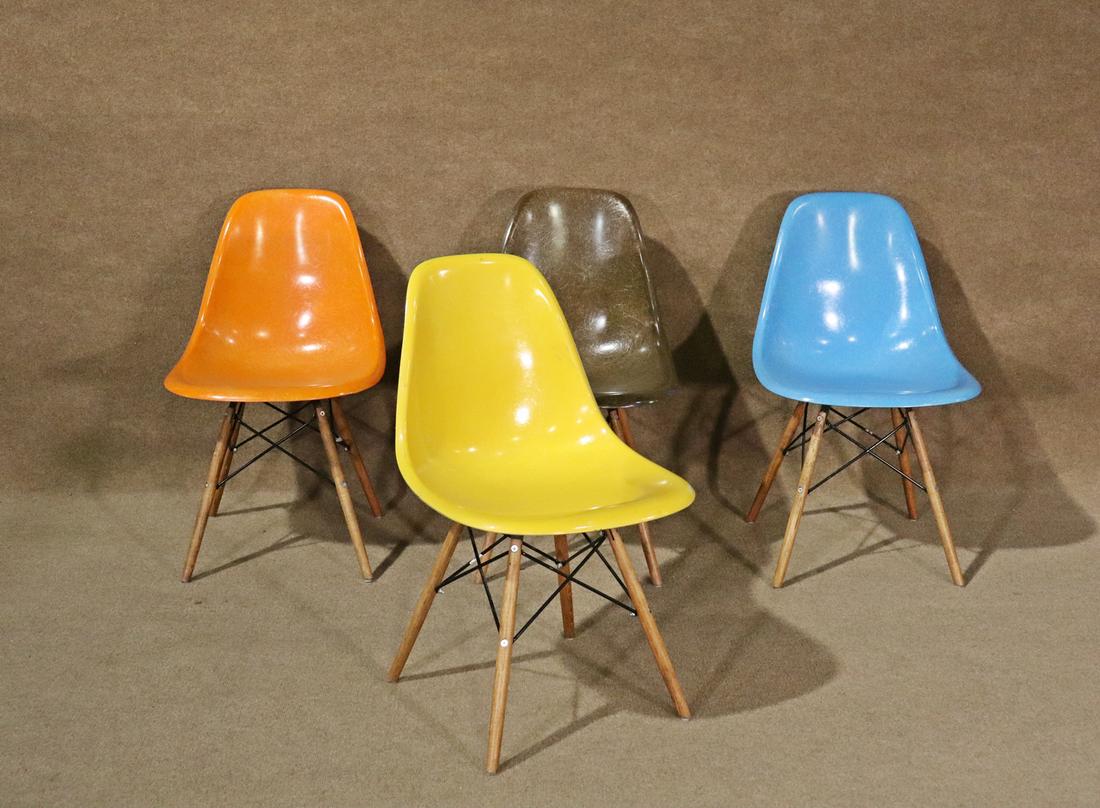 4 EAMES FOR HERMAN MILLER MOLDED CHAIRS (1 of 9)