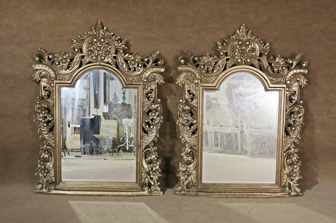 PAIR HOWARD ELLIOT COLLECTION CARVED GILT MIRRORS (1 of 9)