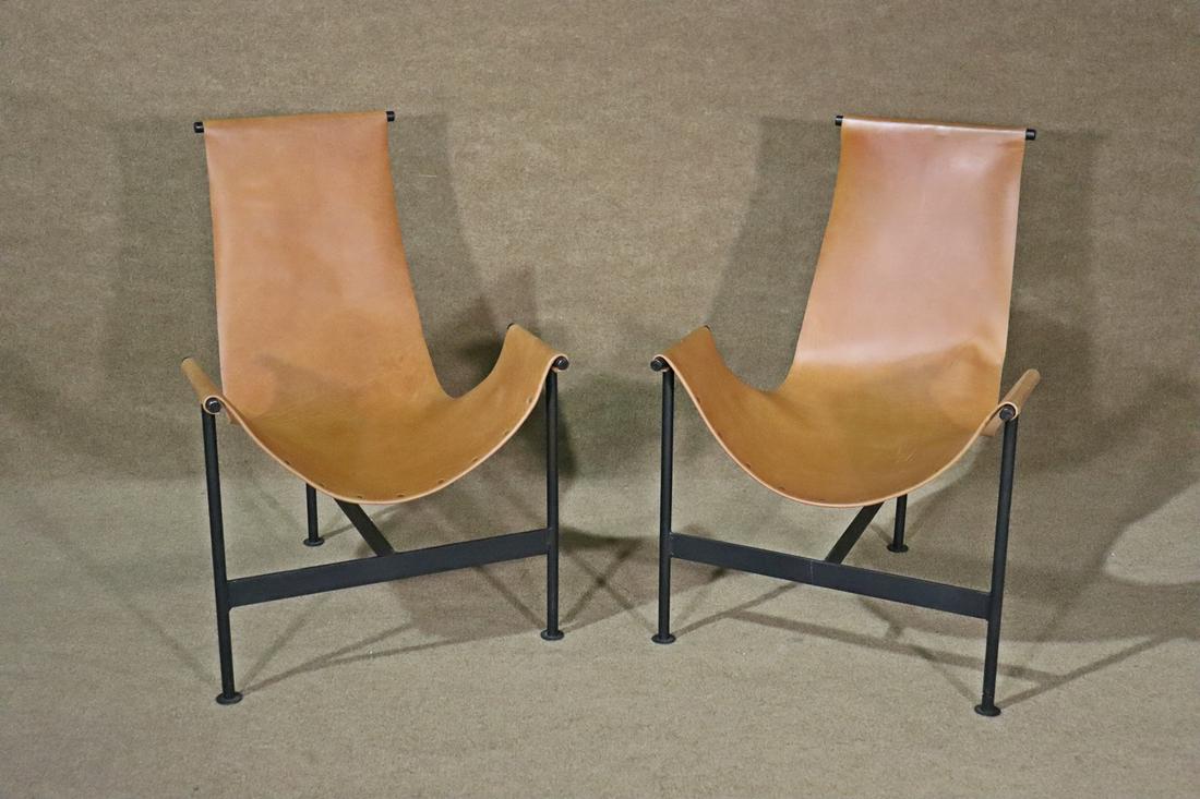 PAIR LAVERNE LEATHER SLING CHAIRS (1 of 7)